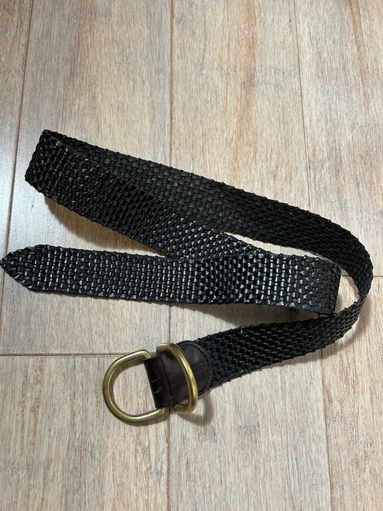 Ralph Lauren RLL Black Woven Leather Belt with Brass D-Ring size L main image 15